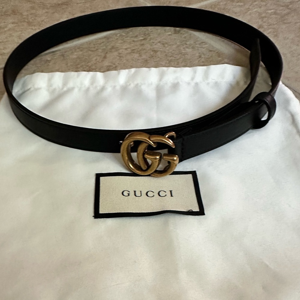 Double G Gucci Belt Black Size 75 EUC